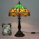 12 Inch European Stained Glass Dragonfly Style Table Lamp