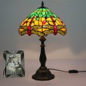 12 Inch European Stained Glass Dragonfly Style Table Lamp