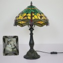 12 Inch European Stained Glass Dragonfly Style Table Lamp