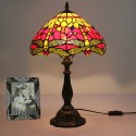 12 Inch European Stained Glass Dragonfly Style Table Lamp