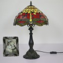 12 Inch European Stained Glass Dragonfly Style Table Lamp