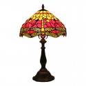 12 Inch European Stained Glass Dragonfly Style Table Lamp