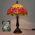 12 Inch European Stained Glass Dragonfly Style Table Lamp