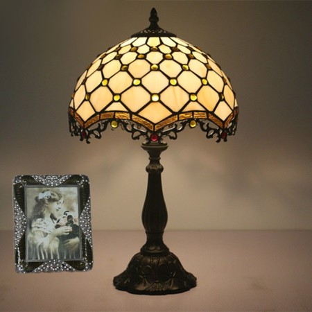 12 Inch European Stained Glass Palace Style Table Lamp