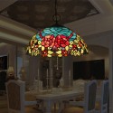 16 Inch European Stained Glass Pendant Light