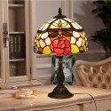 10 Inch European Stained Glass Dragonfly Style Table Lamp