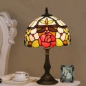 10 Inch European Stained Glass Dragonfly Style Table Lamp