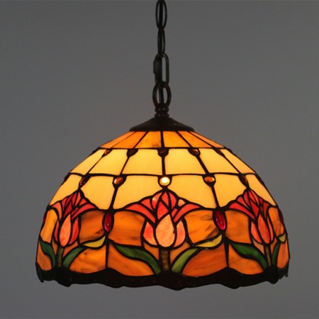 12 Inch European Stained Glass Pendant Light