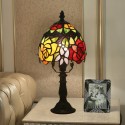 6 Inch European Stained Glass Rose Style Table Lamp