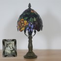 6 Inch European Stained Glass Rose Style Table Lamp