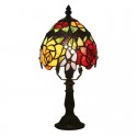 6 Inch European Stained Glass Rose Style Table Lamp