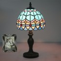 8 Inch European Stained Glass Mediterranean Style Table Lamp