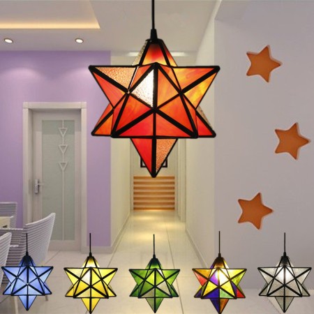 12 Inch European Stained Glass Pendant Light