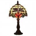 8 Inch European Stained Glass Dragonfly Style Table Lamp