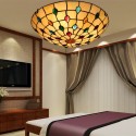 16 Inch European Stained Glass Flush Mount