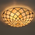 16 Inch European Stained Glass Flush Mount