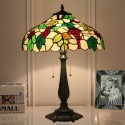 16 Inch European Stained Glass Grape Style Table Lamp