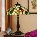 16 Inch European Stained Glass Grape Style Table Lamp