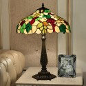 16 Inch European Stained Glass Grape Style Table Lamp