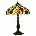 16 Inch European Stained Glass Grape Style Table Lamp