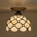 8 Inch European Stained Glass Flush Mount