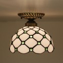 8 Inch European Stained Glass Flush Mount