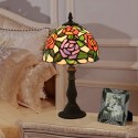 8 Inch European Stained Glass Rose Style Table Lamp