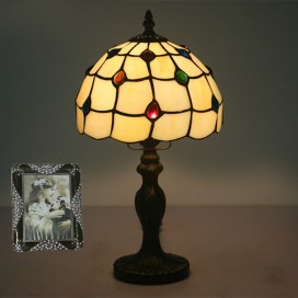 8 Inch European Stained Glass Table Lamp