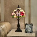 8 Inch European Stained Glass Dragonfly Style Table Lamp