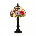 8 Inch European Stained Glass Dragonfly Style Table Lamp