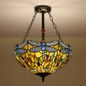 16 Inch European Stained Glass Flush Mount