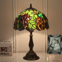 12 Inch European Stained Glass Grape Style Table Lamp