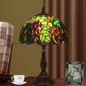 12 Inch European Stained Glass Grape Style Table Lamp