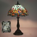 12 Inch European Stained Glass Dragonfly Style Table Lamp