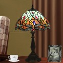 12 Inch European Stained Glass Dragonfly Style Table Lamp