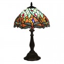 12 Inch European Stained Glass Dragonfly Style Table Lamp