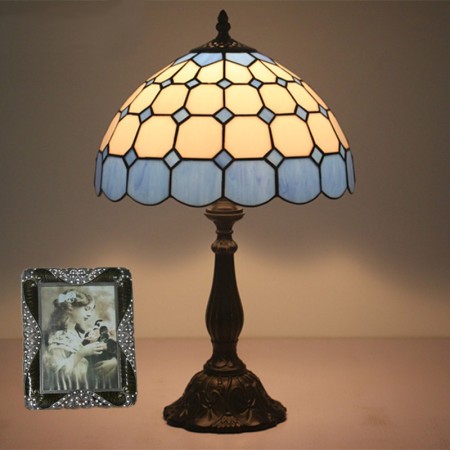 12 Inch Mediterranean Stained Glass Mediterranean Style Table Lamp