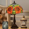 12 Inch European Stained Glass Sunflower Style Table Lamp