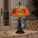 12 Inch European Stained Glass Sunflower Style Table Lamp