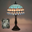 12 Inch European Stained Glass Mediterranean Style Table Lamp