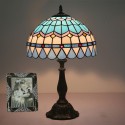 12 Inch European Stained Glass Mediterranean Style Table Lamp