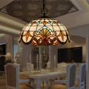 16 Inch European Stained Glass Pendant Light