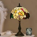 12 Inch European Stained Glass Grape Style Table Lamp