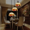 8 Inch European Stained Glass Pendant Light