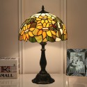 12 Inch European Stained Glass Butterfly Style Sunflower Style Table Lamp