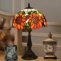 12 Inch European Stained Glass Sunflower Style Table Lamp