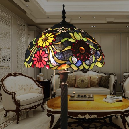 16 Inch European Stained Glass Floor Lamp