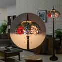 16 Inch European Stained Glass Rose Style Floor Lamp