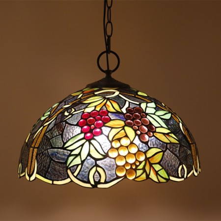 16 Inch European Stained Glass Pendant Light