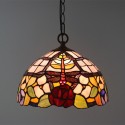 12 Inch European Stained Glass Dragonfly Style Pendant Light